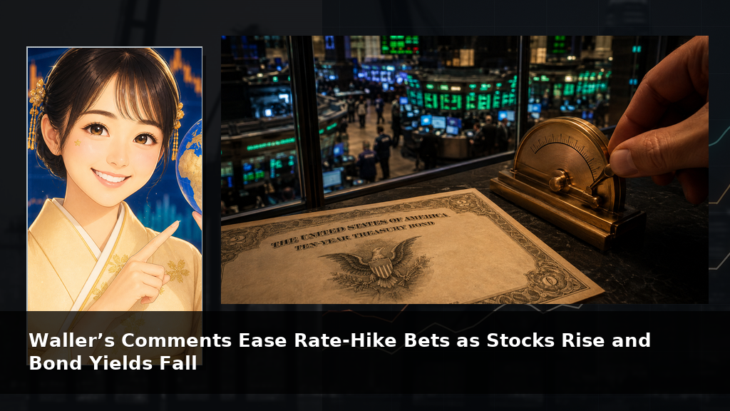 Waller’s Comments Ease Rate-Hike Bets as Stocks Rise and Bond Yields Fall