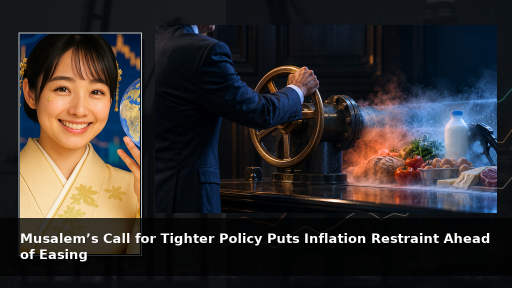Musalem’s Call for Tighter Policy Puts Inflation Restraint Ahead of Easing