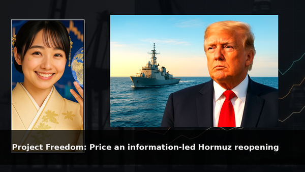 Project Freedom: Price an information‑led Hormuz reopening