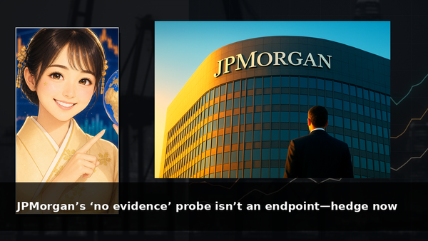JPMorgan’s ‘no evidence’ probe isn’t an endpoint—hedge now