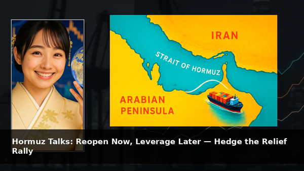 Hormuz Talks: Reopen Now, Leverage Later — Hedge the Relief Rally