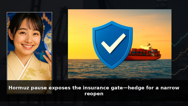 Hormuz pause exposes the insurance gate—hedge for a narrow reopen
