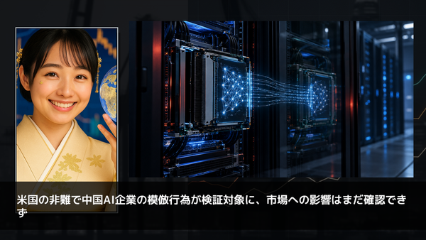 米国の非難で中国AI企業の模倣行為が検証対象に、市場への影響はまだ確認できず