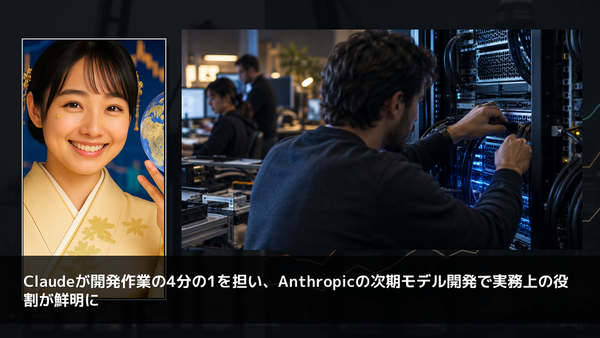 Claudeが開発作業の4分の1を担い、Anthropicの次期モデル開発で実務上の役割が鮮明に