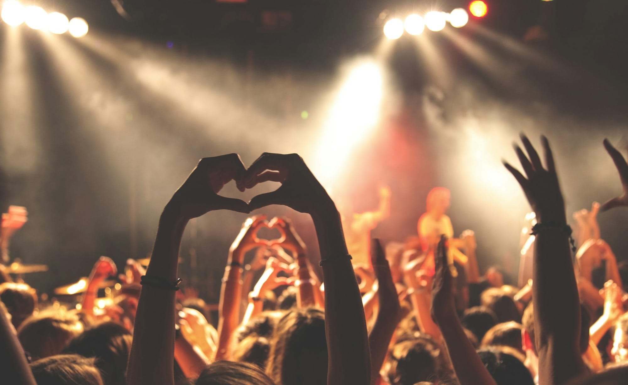 person performing heart hand gesture