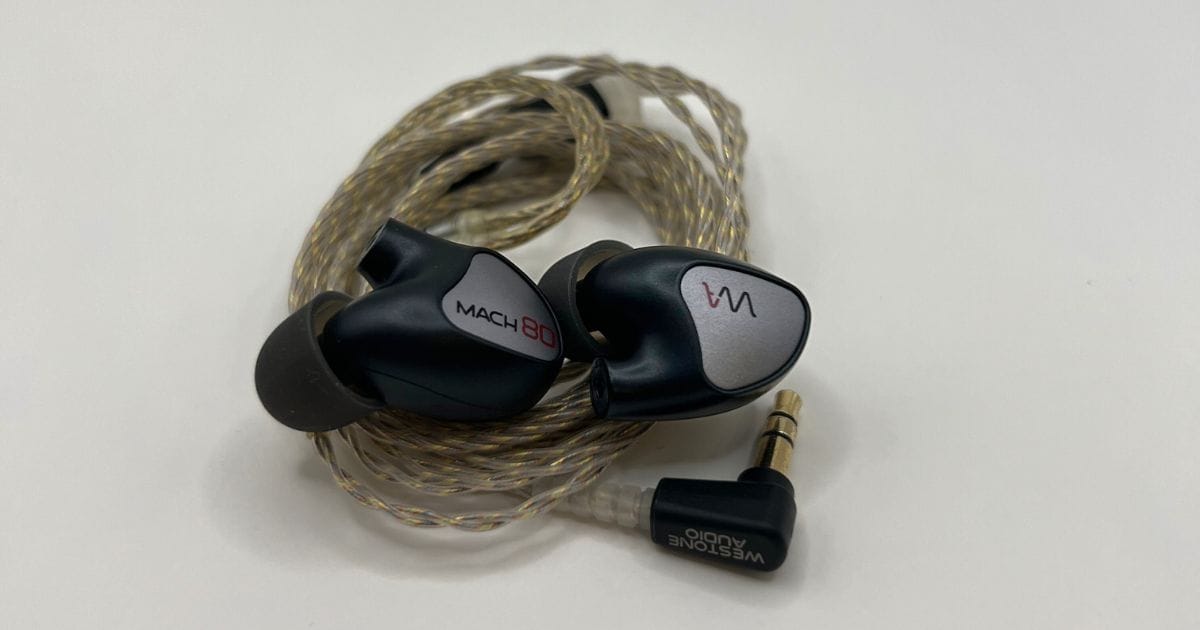 Westone Mach 80 IEM closeup shot of the shells and cable