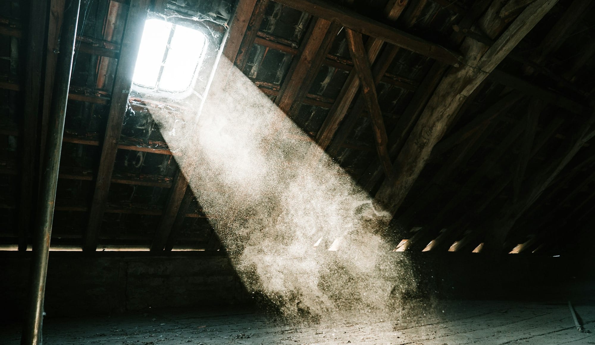 view of sun's ray at the attic