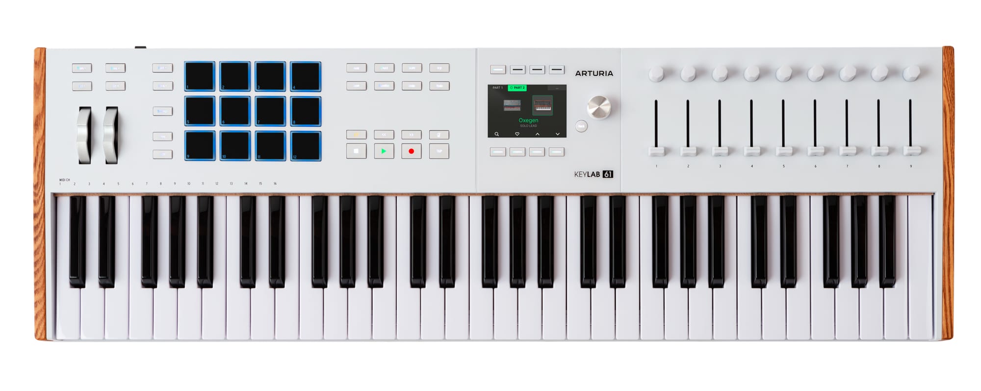 Arturia KeyLab 61 mk3 MIDI controller with aluminum chassis and wood panels