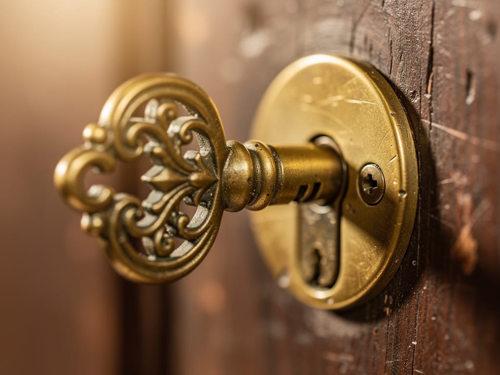 A key fitting into a lock, symbolizing a niche software solution