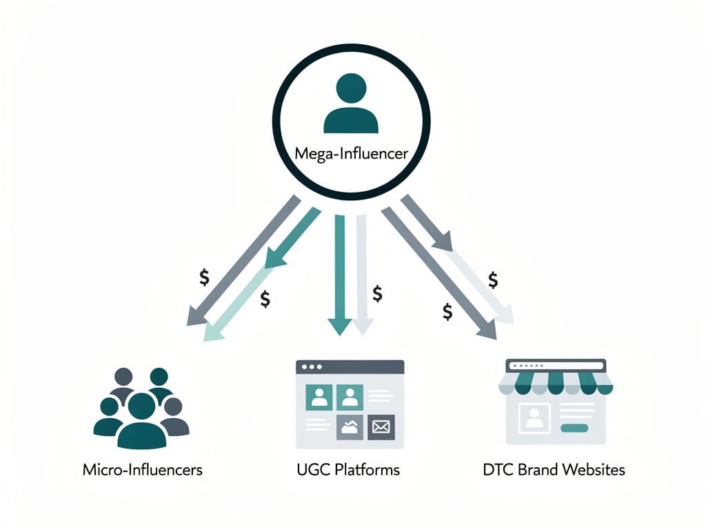 Infographic showing capital flow from traditional influencers to new marketing channels