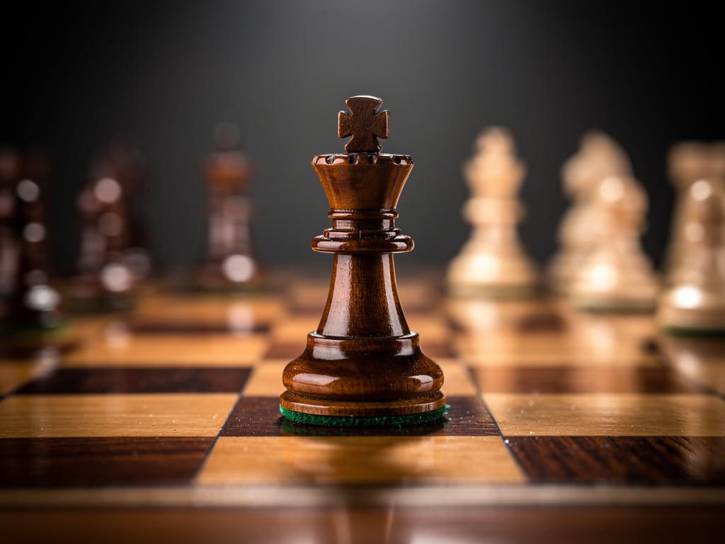 A lone king chess piece representing a personal monopoly