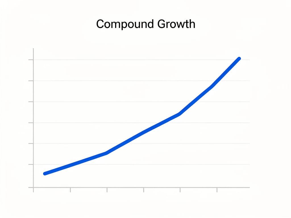 A simple line graph showing strong upward growth