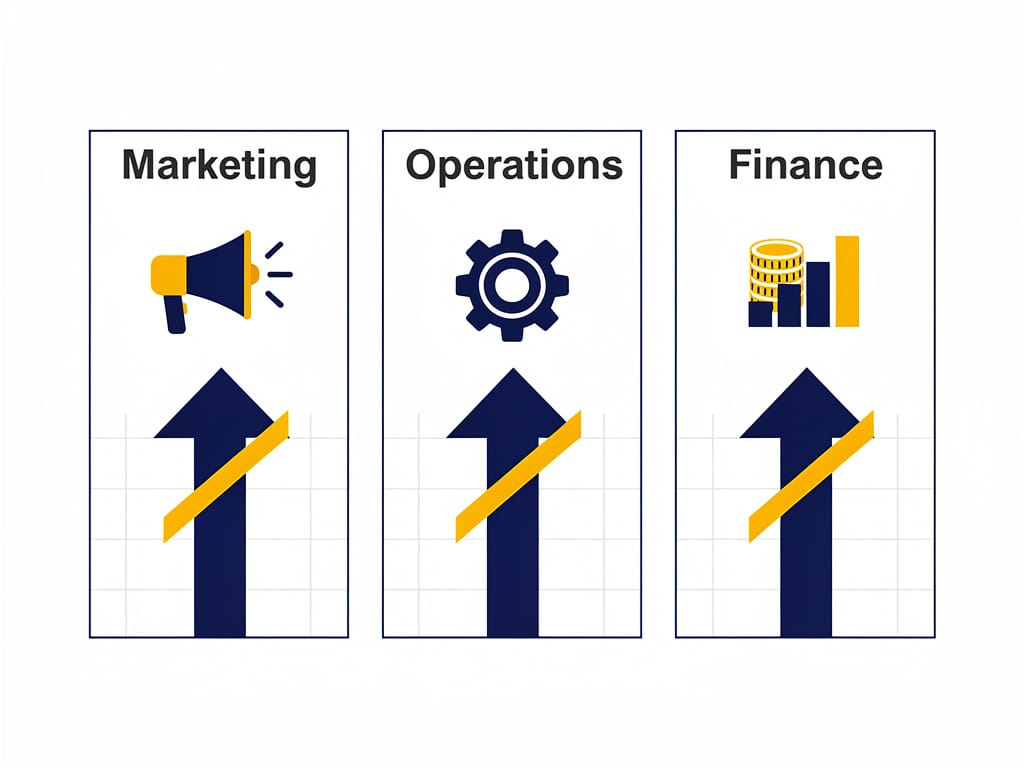 Infographic showing AI impact on small business growth areas