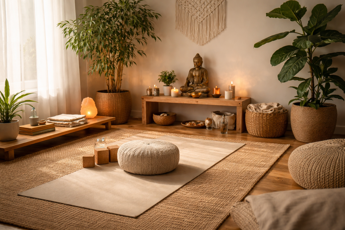 Come creare l'angolo perfetto per lo yoga in casa tua