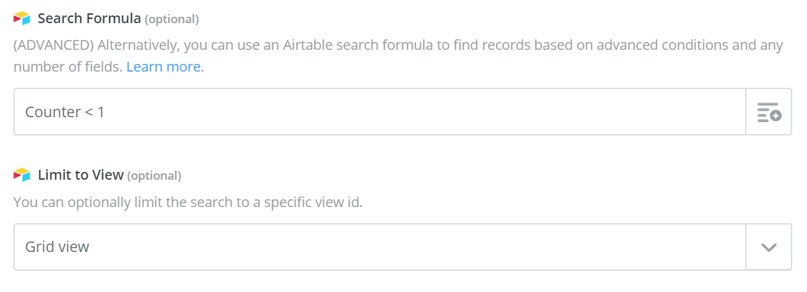 Zapier workflow with a specific view