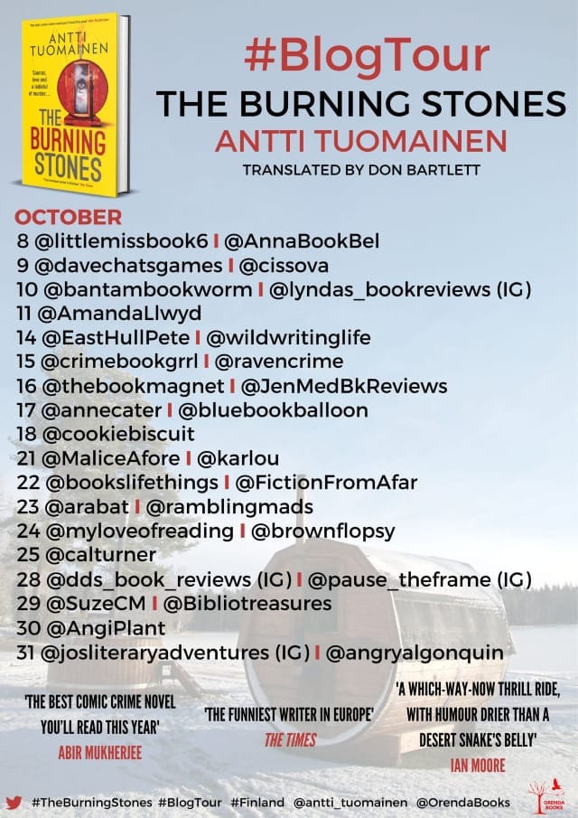 Blog poster for The Burning Stones with names and dates.