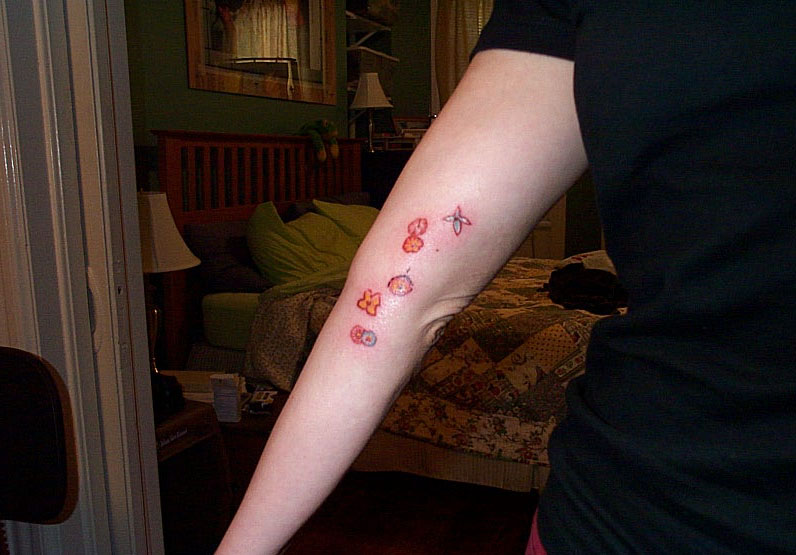 Klimt flowers tattoo