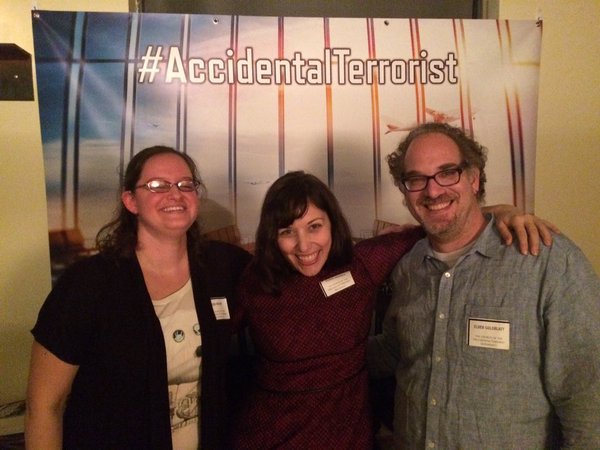 Tricia Ready, Colleen AF Venable, and Barry Goldblatt at The Accidental Terrorist Release Party, 10 November 2015