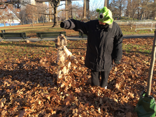 Ella's interrupting a snow angel