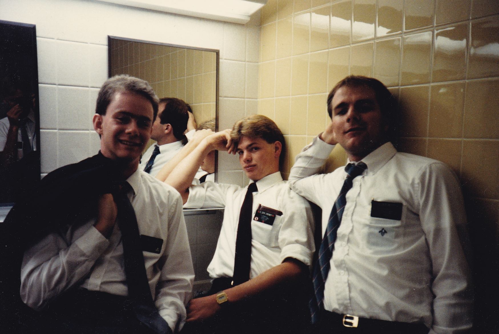 Elder Shunn (left) with fellow elders at the Missionary Training Center, Provo, Utah