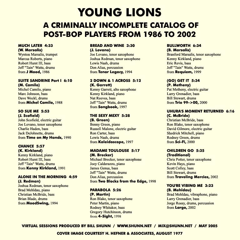 Young Lions: A Criminally Incomplete Catalog of Post-Bop Players from 1986 to 2002