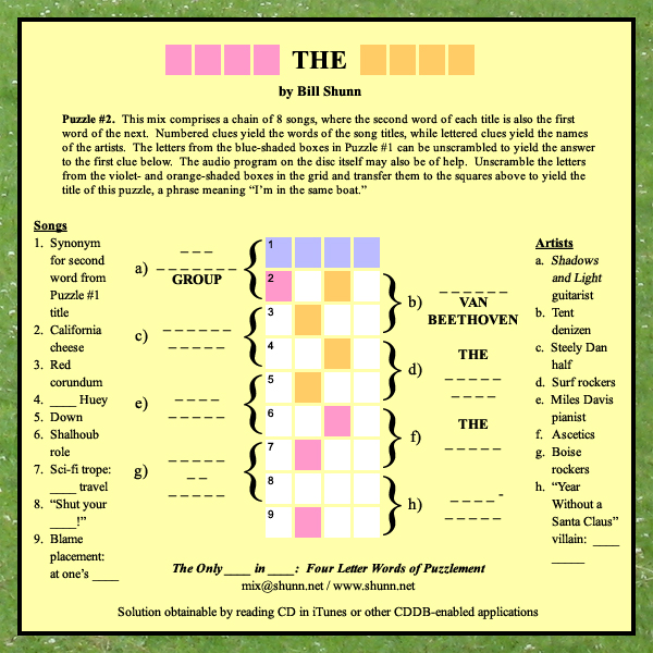 The Only ____ in ____: Four Letter Words of Puzzlement