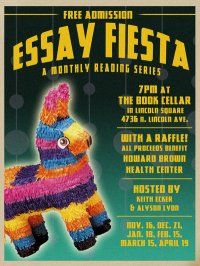 Reading at Essay Fiesta, Tonight at The Book Cellar