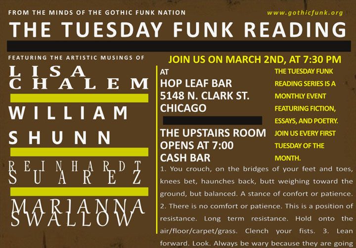 Reading at Hopleaf Tomorrow, March 2nd