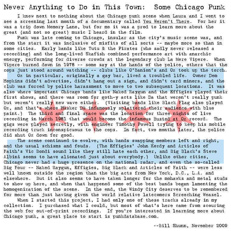 Never Anything to Do in This Town: Some Chicago Punk