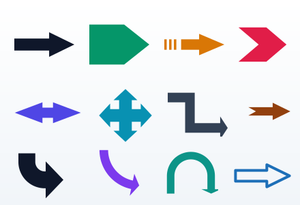 Image : [EN] Arrow Indicator : 11 Vector Arrow Shapes for Qlik Sense