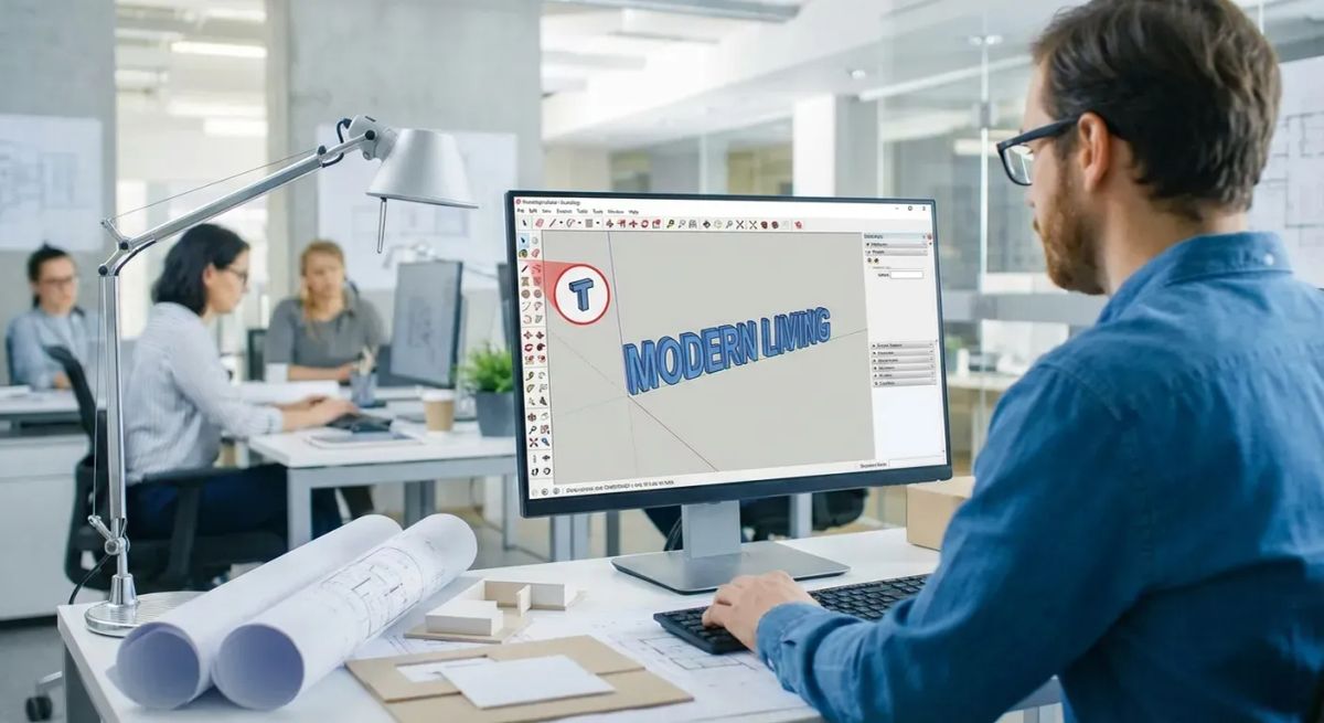 Texto 3D no SketchUp: Como Criar Textos Tridimensionais Profissionais em 2026