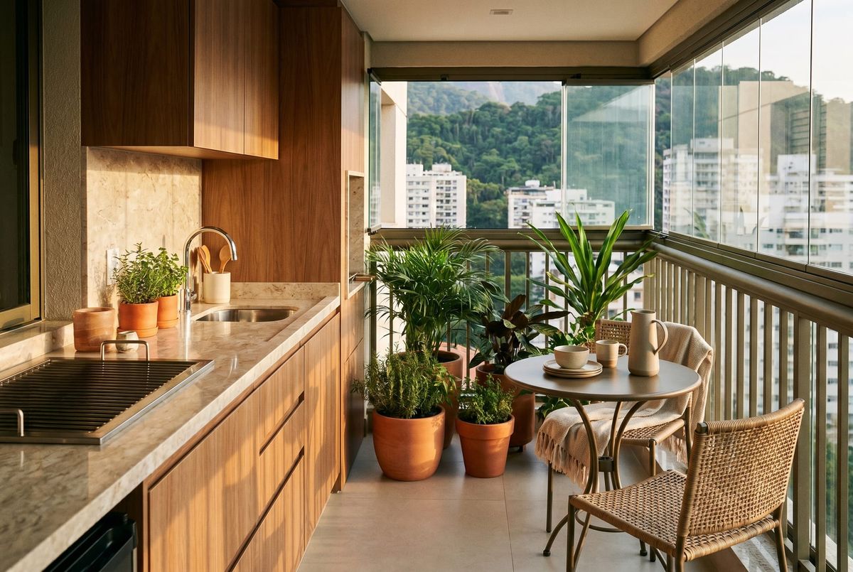 Varanda Gourmet Pequena: Projetos e Ideias 2026