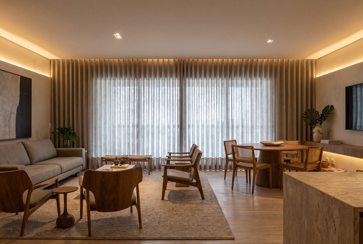 Cortina Para Sala Moderna: Projetos e Ideias 2026