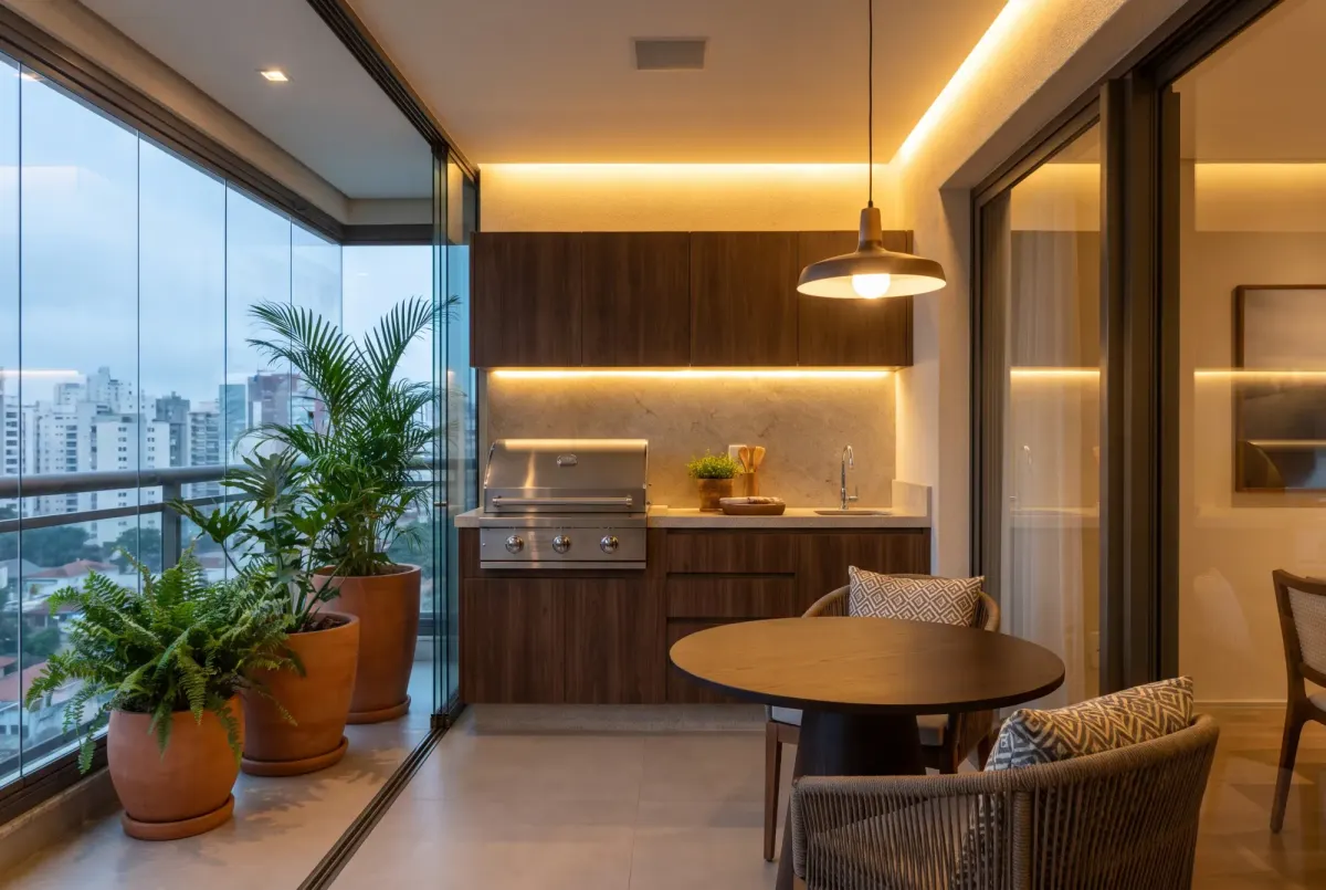 Varanda Gourmet Pequena Apartamento: Projetos e Ideias 2026