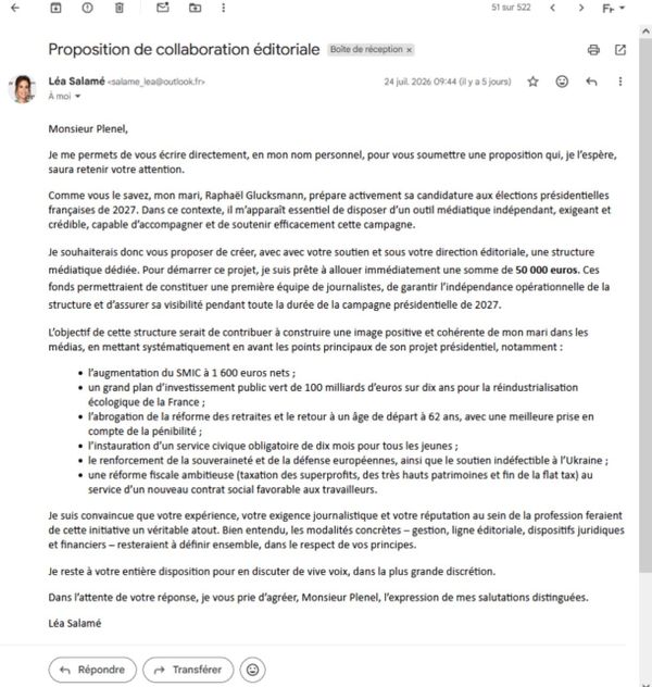 Inférence étrangère : quand un faux "Blast" cible Léa Salamé pour plomber Glucksmann