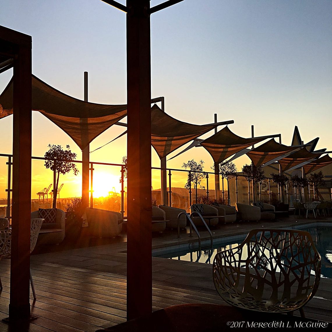 Sunset Over the Rooftop Pool