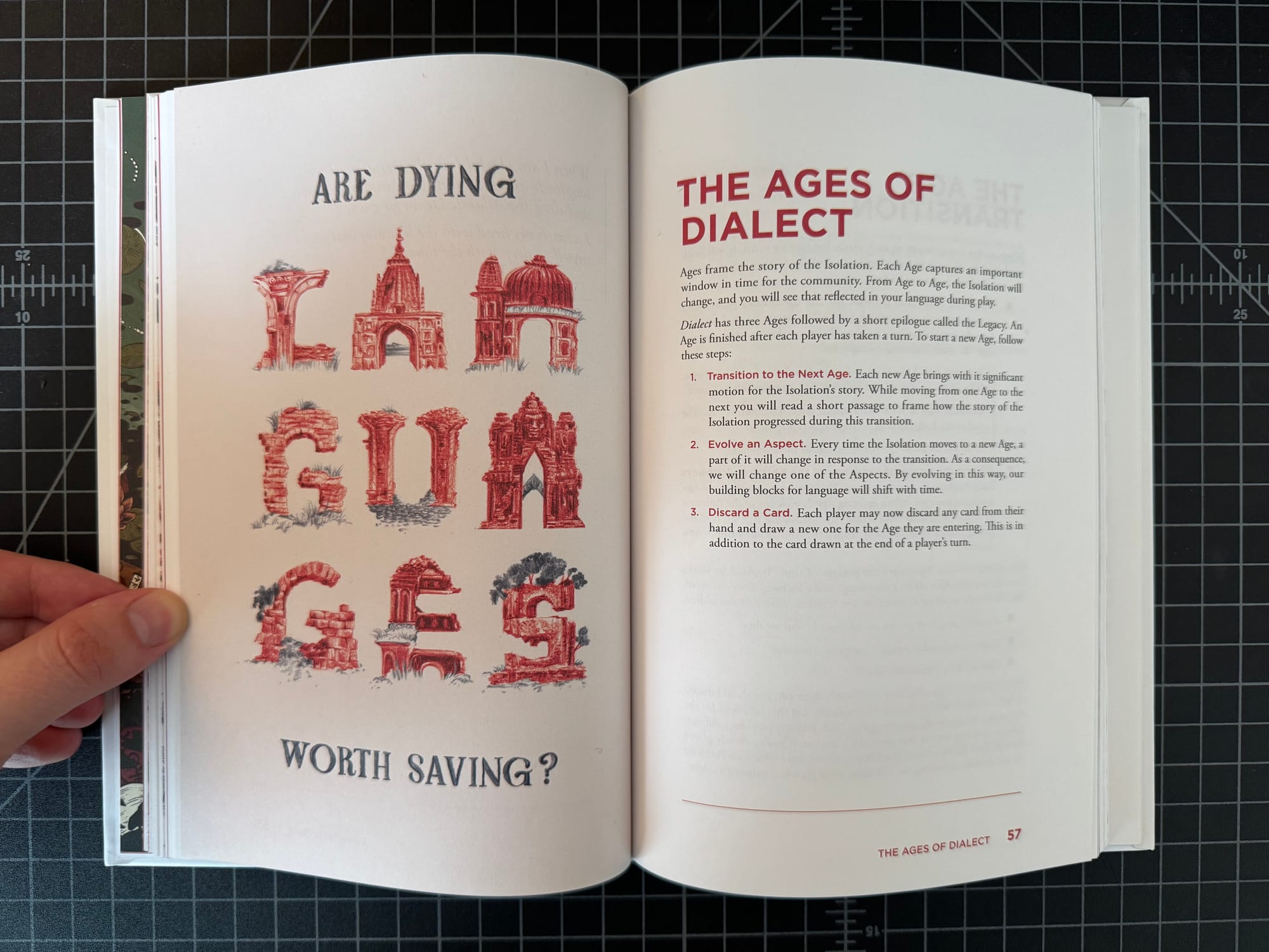 A spread from the RPG Dialect.