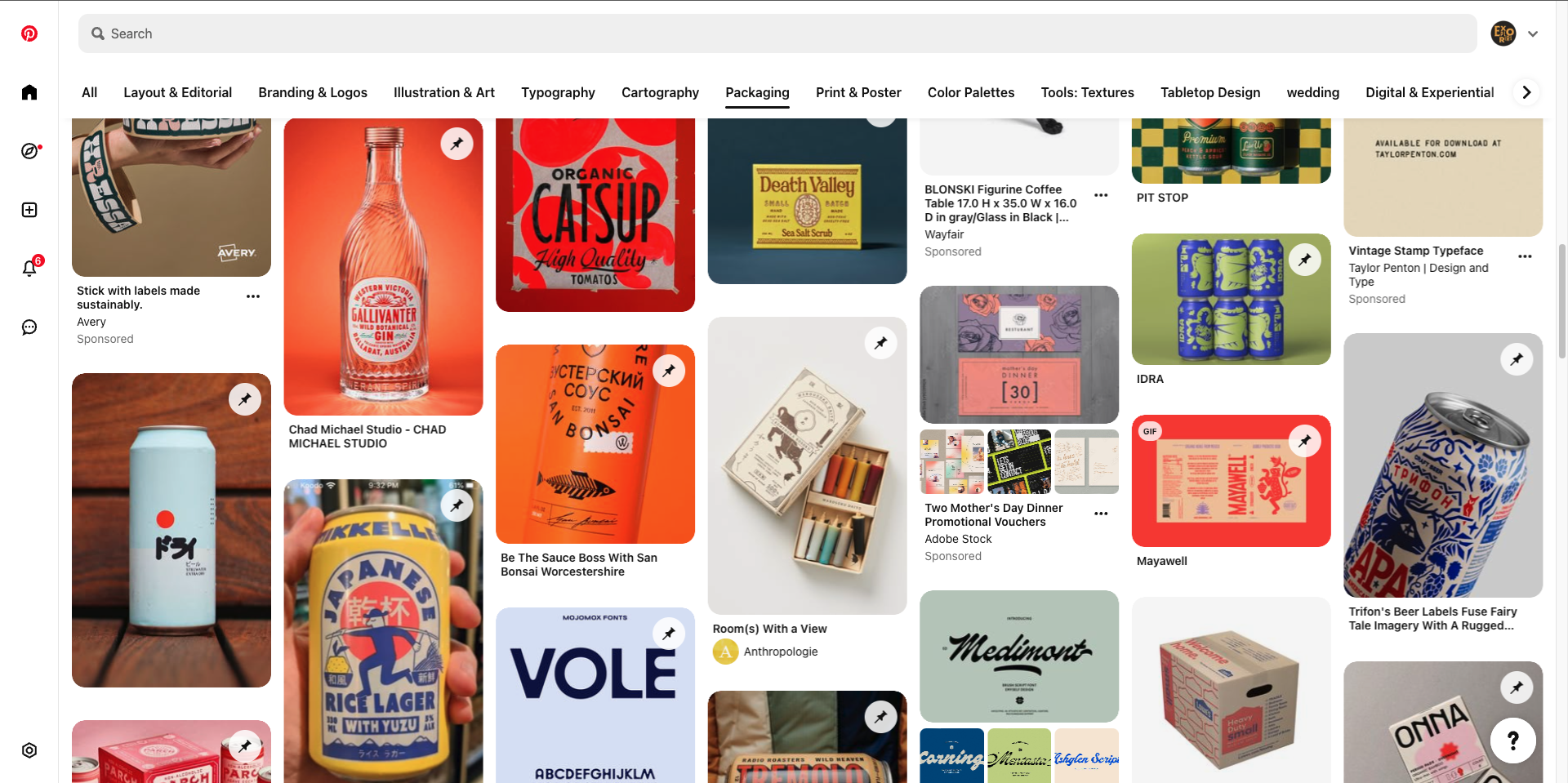 A screenshot of the Pinterest.com interface.