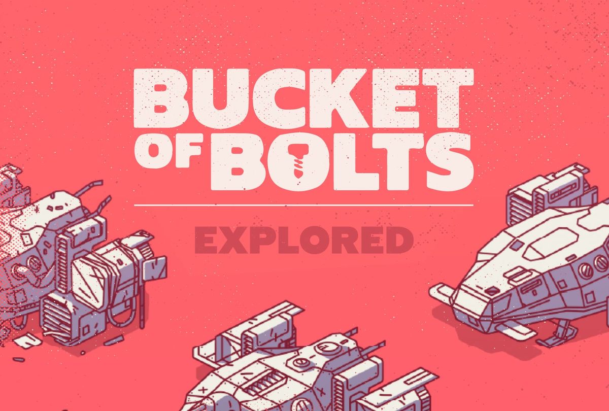 A cover image for the Bucket of Bolt review. It depicts the game's logo and ramshackle ships.