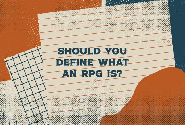 Should you define what an rpg is? Written on a stack of papers surrounded by cartoon blood.