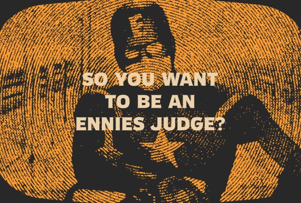 Captain America sitting down on a tv screen to give the audience a PSA. The title reads: So you want to be an ennies judge?