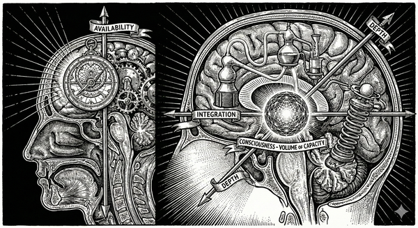 The Three Axes of Mind: Why the Present Feels Like a Life