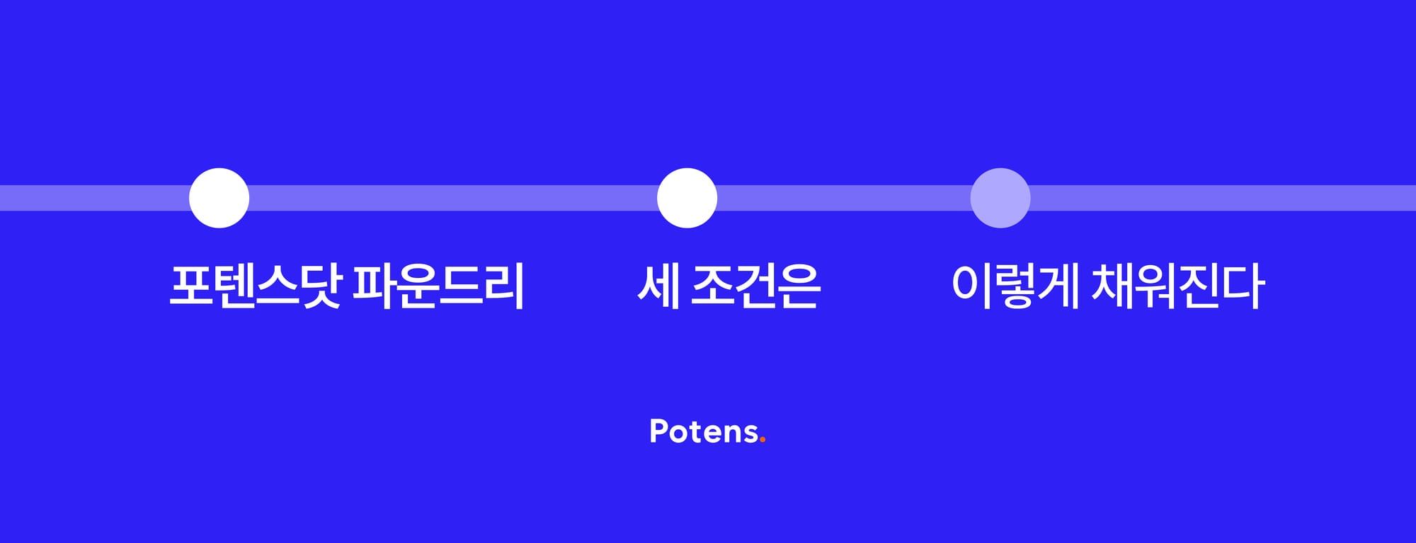 포텐스닷 파운드리, 세 조건은 이렇게 채워진다