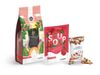 Three flexible plastic packages are lined up against a white background. From left to right, a large pouch labelled…