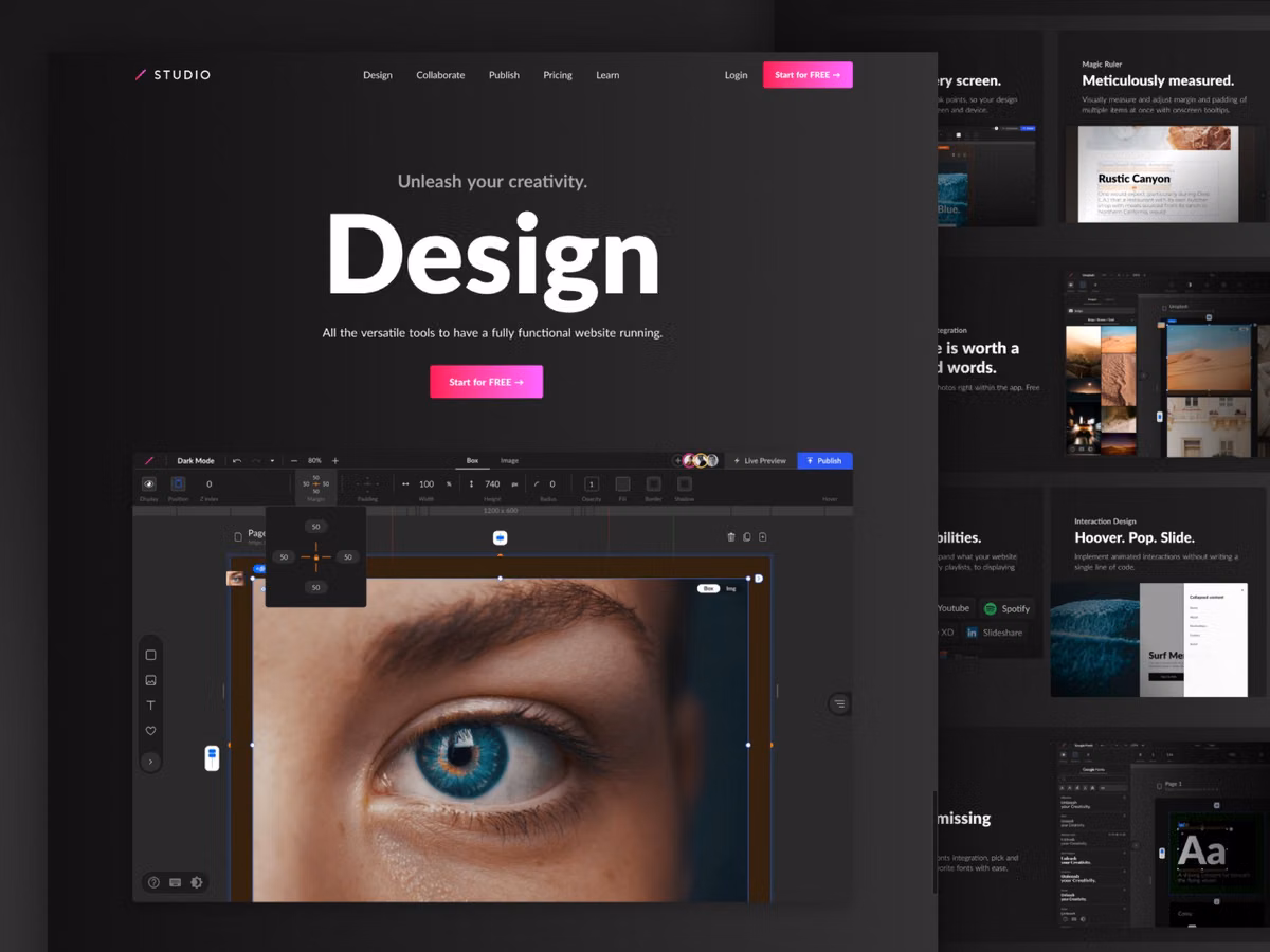 Studio.design - единая среда разработки для дизайна и создания сайта Основне зображення