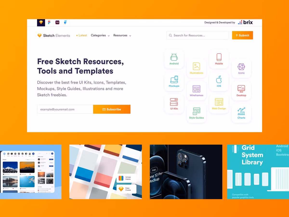 Sketchelements - бесплатные UI Kits, плагины и графика для Sketсh Основне зображення