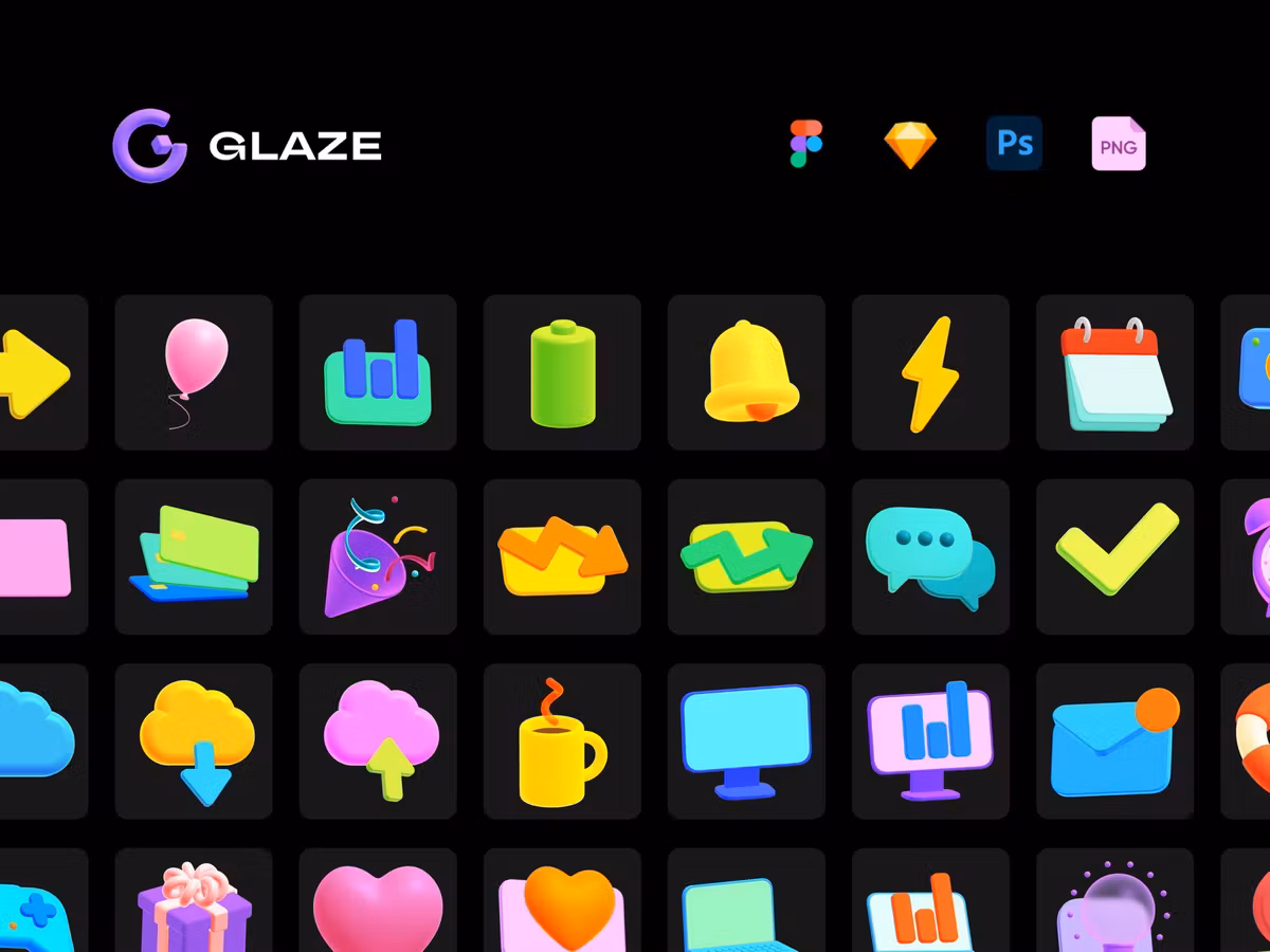 Glaze 3D иконки от Grafik Stash Основне зображення