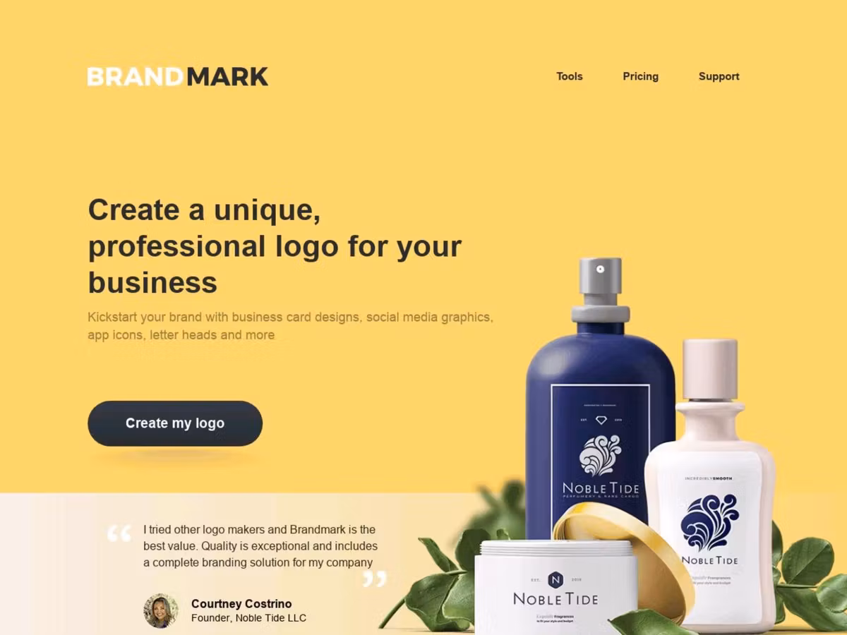 Brandmark —  AI інструмент для створення логотипів та брендингу Основне зображення