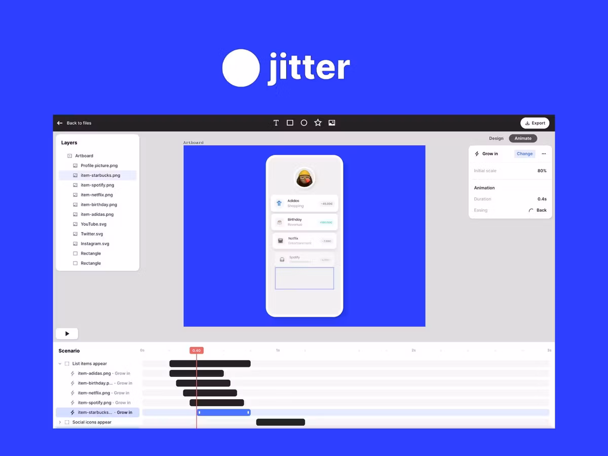 Jitter — онлайн інструмент для розробки motion-дизайну Основне зображення