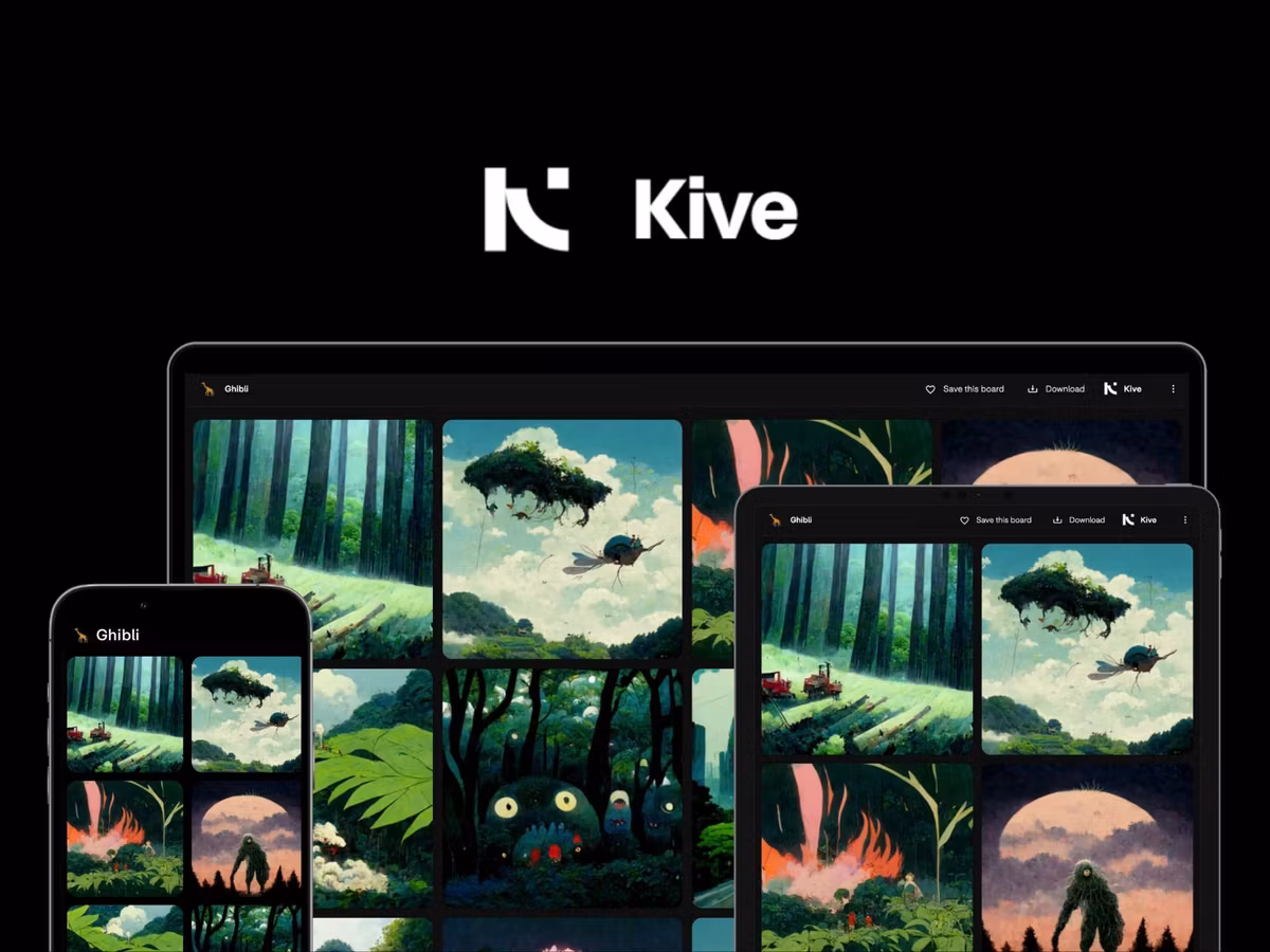 Kive — AI бібліотека для організації візуальних елементів та створення мудбордів Основне зображення